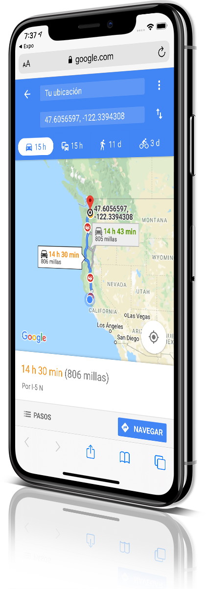 iPhone X Mockup pyRealtor Mobile Application Google Maps Driving Directions